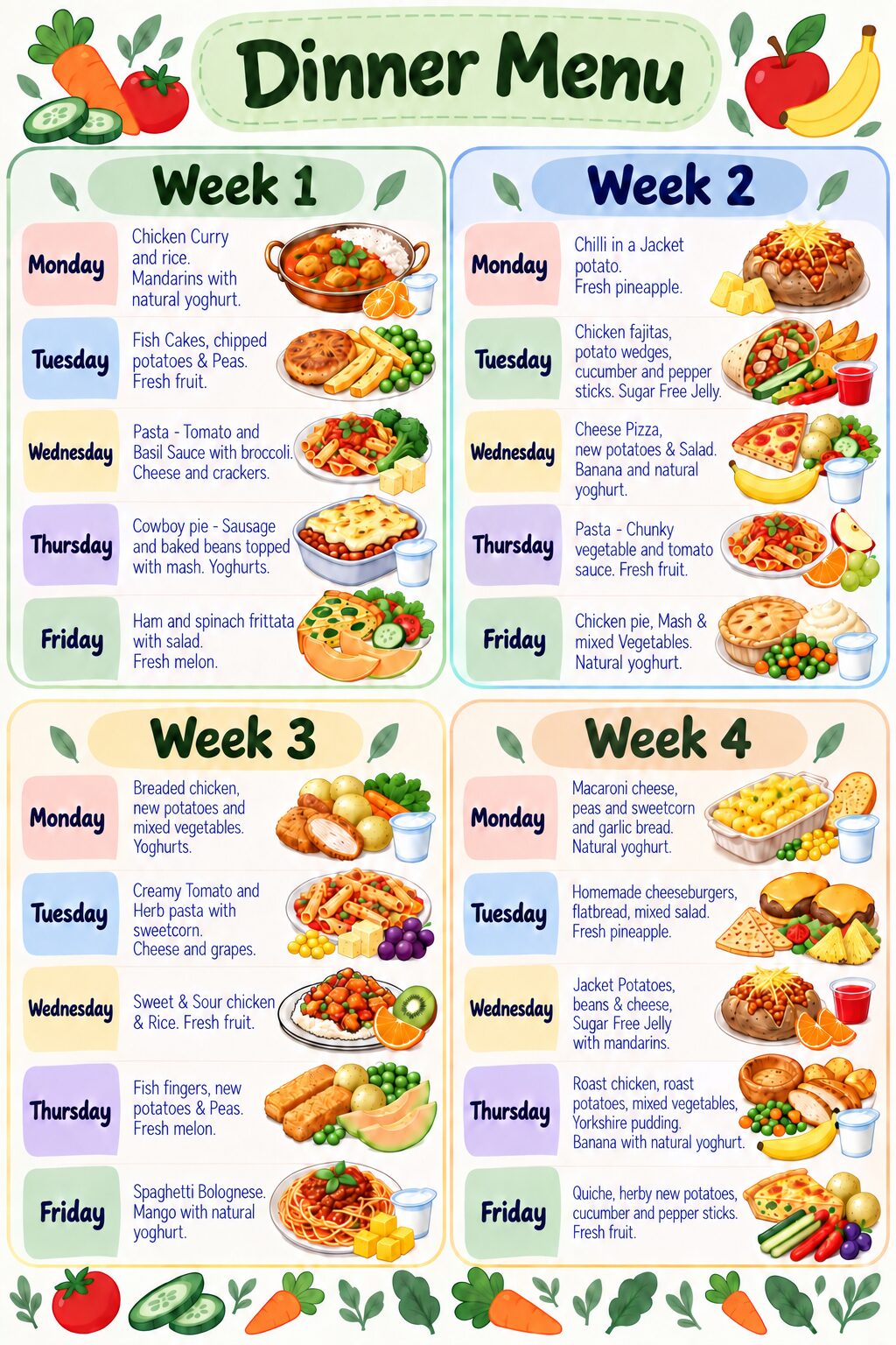 dinner menu